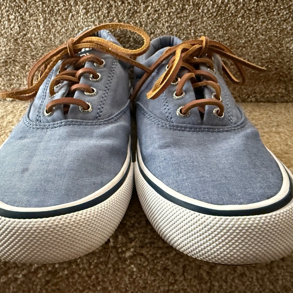 Speery Top Siders Men's Blue Canvas Sneakers Size 9.5